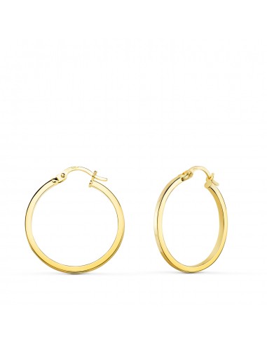 18K AROS ORO AMARILLO HUECOS REDONDOS TUBO CUADRADO 23 MM. GROSOR: 1 2 MM