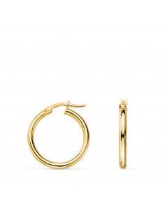 18K AROS ORO AMARILLO HUECOS REDONDOS TUBO REDONDO 19 MM. GROSOR 2 MM