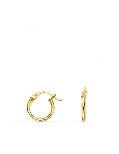 18K PENDIENTES AROS CRIOLLAS  ORO AMARILLO HUECOS REDONDOS TUBO REDONDO 11 MM. GROSOR 1 5 MM