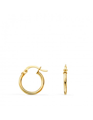 18K PENDIENTES AROS CRIOLLAS ORO AMARILLO HUECOS REDONDOS TUBO REDONDO 13 MM. GROSOR 1 5 MM
