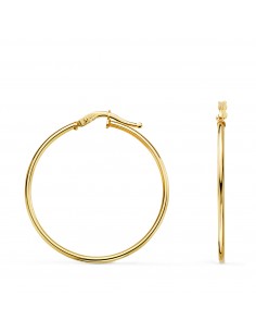 18K PENDIENTES AROS  CRIOLLAS ORO AMARILLO HUECOS REDONDOS TUBO REDONDO 33 MM. GROSOR 1 5 MM