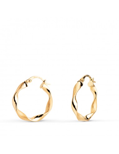 18K AROS ORO AMARILLO HUECOS RETORCIDOS MATE Y BRILLO 20 MM. GROSOR: 3 MM