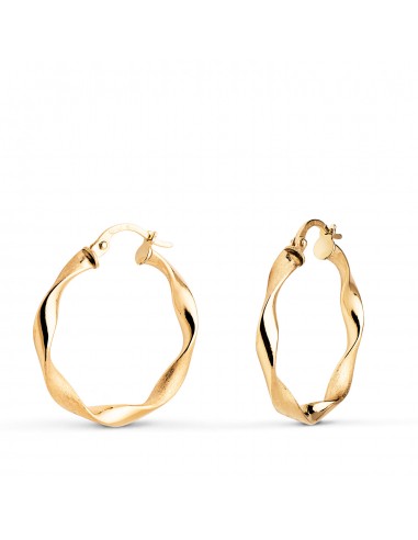 18K AROS ORO AMARILLO HUECOS RETORCIDOS MATE Y BRILLO 24 MM. GROSOR: 3 MM