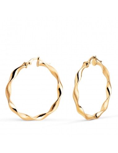 18K AROS ORO AMARILLO HUECOS RETORCIDOS MATE Y BRILLO 30 MM. GROSOR: 3 MM