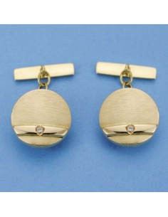 18K GEMELOS REDONDO CIRCONITA 16 MM.