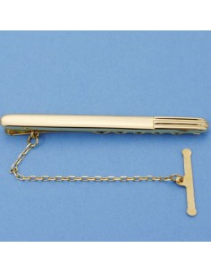 18K AGUJA ORO AMARILLO GALLONES. 54 X 5 MM.