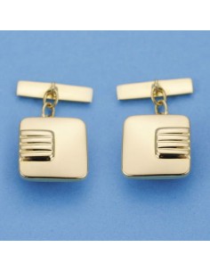 18K GEMELOS CUADRADOS. 15 X 15 MM.