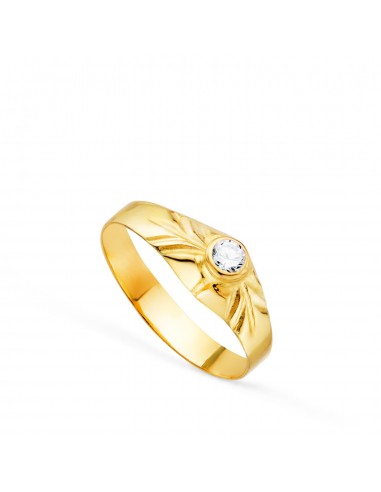 18K SOLITARIO ORO AMARILLO PEQUEÑO BEBE O MEÑIQUE CIRCONITA REDONDA 2 5MM