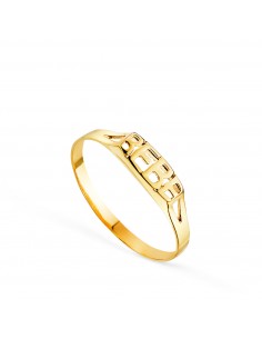 18K SELLO ORO AMARILLO PALABRA BEBE. ANCHO 8X3 MM