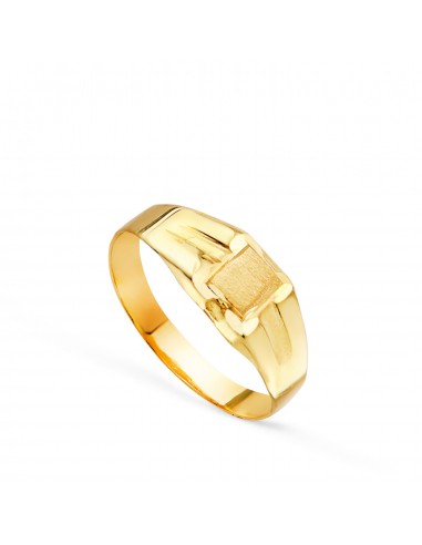18K SELLO ORO AMARILLO HUECO PARA BEBE O MEÑIQUE CUADRADO. ZONA GRABADO: 3 5X3 5MM