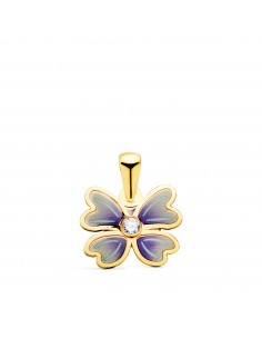 18K COLGANTE ORO AMARILLO MARIPOSA AZUL CON CIRCONITA. 11 5 X 9 5 MM