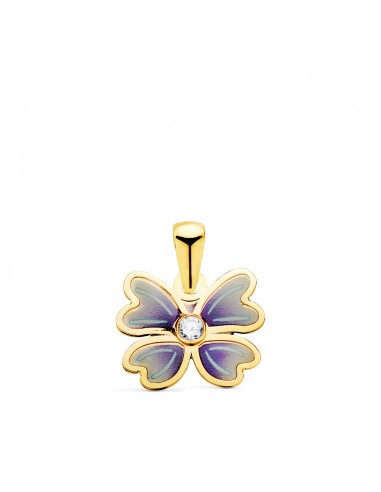 18K COLGANTE ORO AMARILLO MARIPOSA AZUL CON CIRCONITA. 11 5 X 9 5 MM