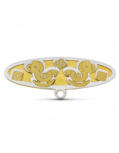 18K ALFILER ORO BICOLOR CABALLITOS. 28 X 10 MM.