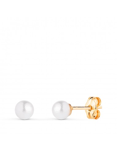 18K PENDIENTES ORO AMARILLO PERLA CON CASQUILLA. MEDIDA: 4 MM. CIERRE PRESION