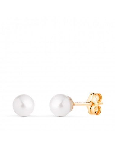 18K PENDIENTES ORO AMARILLO PERLA CON CASQUILLA. MEDIDA: 5 MM. CIERRE PRESION