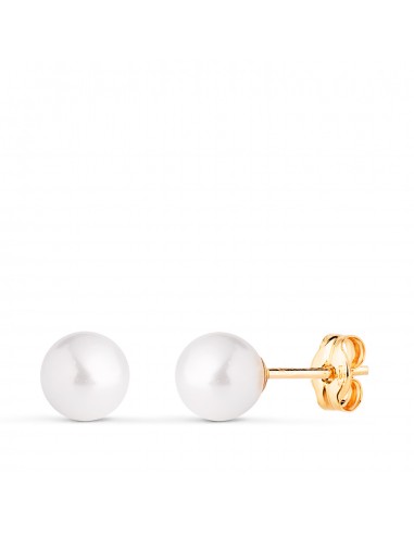 18K PENDIENTES ORO AMARILLO PERLA CON CASQUILLA. MEDIDA: 6 MM. CIERRE PRESION