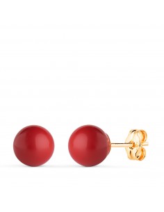 18K PENDIENTES ORO AMARILLO CORAL CON CASQUILLA. MEDIDA: 7 MM. CIERRE PRESION