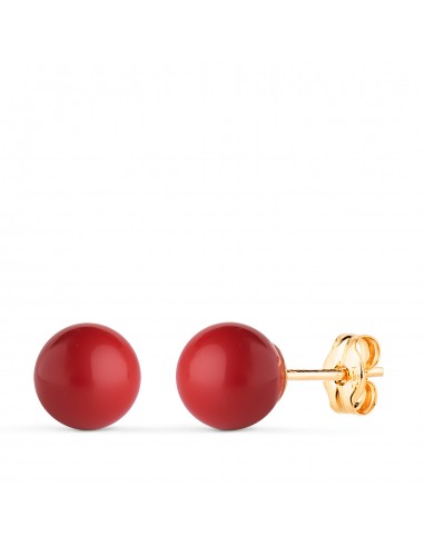 18K PENDIENTES ORO AMARILLO CORAL CON CASQUILLA. MEDIDA: 7 MM. CIERRE PRESION