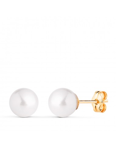 18K PENDIENTES ORO AMARILLO PERLA CON CASQUILLA. MEDIDA: 7 MM. CIERRE PRESION