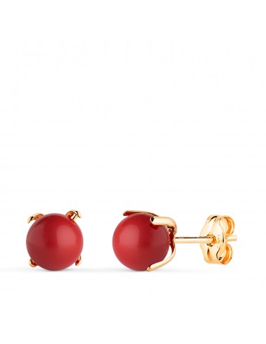 18K PENDIENTES ORO AMARILLO CORAL CON 4 GARRAS. MEDIDA: 6 MM. CIERRE PRESION