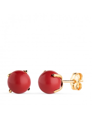 18K PENDIENTES ORO AMARILLO CORAL CON 4 GARRAS. MEDIDA: 7 MM. CIERRE PRESION