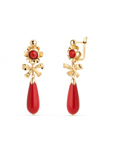 18K PENDIENTES CUBANAS ORO AMARILLO LAZO CORALINA. MEDIDA: 33X10 MM. CIERRE CATALAN