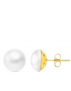 18K PENDIENTES JAPONESA ORO AMARILLO 11A 11.5 MM PRESION CIERRE PRESION