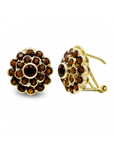 18K PENDIENTES ORO AMARILLO CHATON Y CIRCONITAS