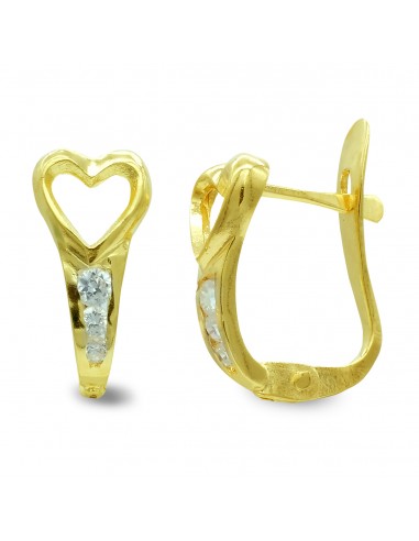 18K PENDIENTES ORO AMARILLO CORAZON CON CIRCONITAS