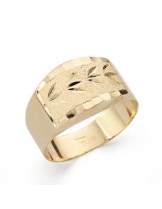 18K SORTIJA ORO AMARILLO LAPIDADA. 11 MM.