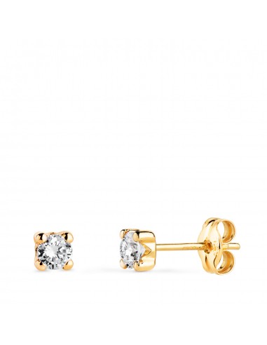 18K PENDIENTES ORO AMARILLO CIRCONITA 3MM CON 4 GARRAS. ANCHO: 3 5 MM. CIERRE PRESION