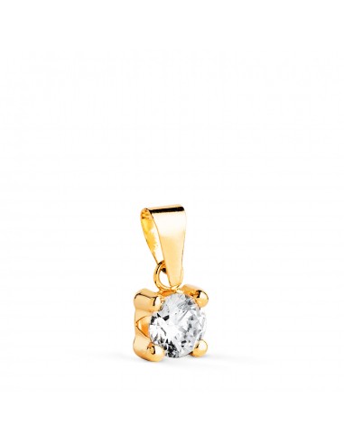 18K COLGANTE ORO AMARILLO CON CIRCONITA 5MM CON 4 GARRAS. ANCHO: 5 5 MM.