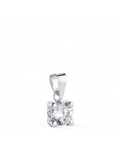 18K COLGANTE ORO BLANCO CON CIRCONITA 5MM CON 4 GARRAS. ANCHO: 5 5 MM.