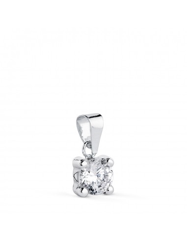 18K COLGANTE ORO BLANCO CON CIRCONITA 5MM CON 4 GARRAS. ANCHO: 5 5 MM.