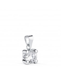 18K COLGANTE ORO BLANCO CON CIRCONITA 6MM CON 4 GARRAS. ANCHO: 6 5 MM.