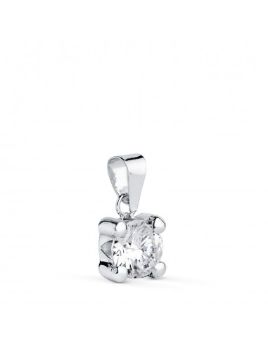 18K COLGANTE ORO BLANCO CON CIRCONITA 6MM CON 4 GARRAS. ANCHO: 6 5 MM.