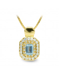 18K GARGANTILLA ORO AMARILLO RECTANGULAR CON CIRCONITAS