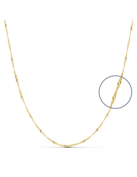18K CADENA SINGAPUR 40 CM. 1,2 MM.