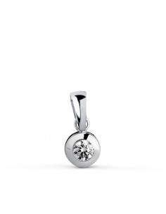 18K COLGANTE ORO BLANCO CHATON GALERIA CON CIRCONITA. MEDIDA: 6 MM.