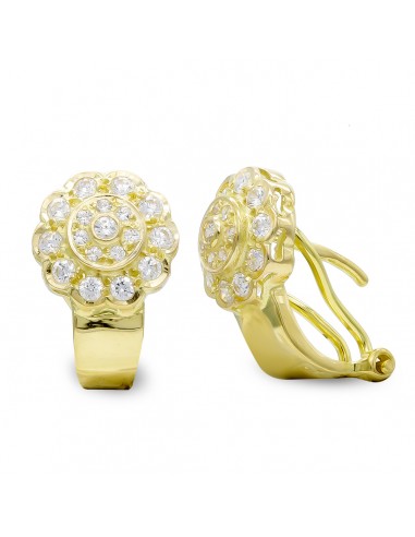 18K PENDIENTES ORO AMARILLO CIRCONITAS OMEGA