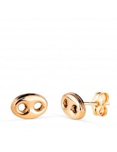 18K PENDIENTES ORO AMARILLO NUDO DE BARCO EN BRILLO. MEDIDA: 8 X 5 5 MM. CIERRE PRESION