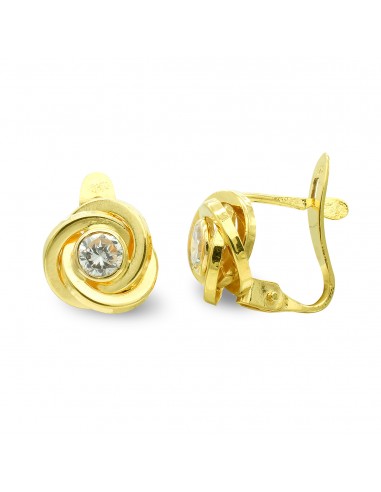 18K PENDIENTES ORO AMARILLO NUDO CON CIRCONITA