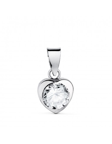 18K COLGANTE ORO BLANCO CHATON CORAZON CON CIRCONITA. MEDIDA: 7 5 X 7 5 MM