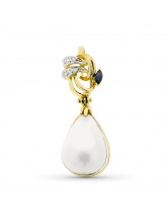 18K COLGANTE ORO BICOLOR JAPONESA 40 X 15 MM.