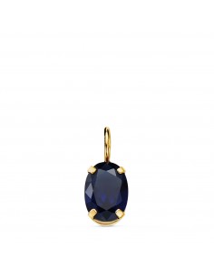 18K COLGANTE ORO AMARILLO OVAL PIEDRA COLOR AZUL 7 X 5 MM.