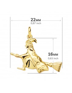 18K COLGANTE ORO AMARILLO BRUJA. 22 X 16 MM. 2