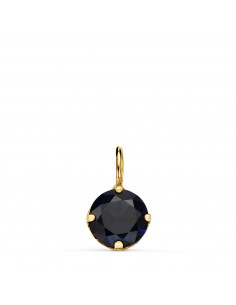 18K COLGANTE ORO AMARILLO REDONDO CON PIEDRA COLOR AZUL. MEDIDA: 6 MM.