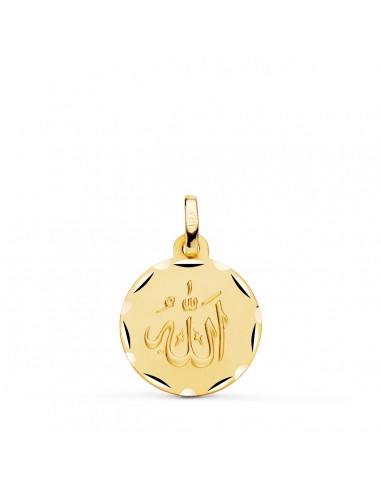18K MEDALLA ORO AMARILLO ALÁ ES GRANDE TALLADA Y MATIZADA 16 MM
