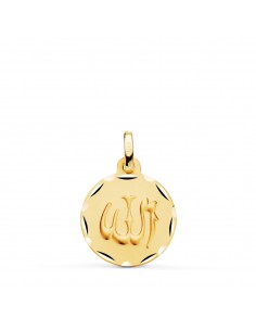 18K MEDALLA ORO AMARILLO ALA ES GRANDE TALLADA Y MATIZADA 16 MM