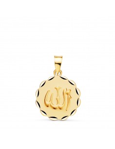 18K MEDALLA ORO AMARILLO ALÁ ES GRANDE TALLADA Y MATIZADA 16 MM